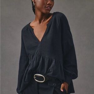 Elegant Black V-Neck Women's Top